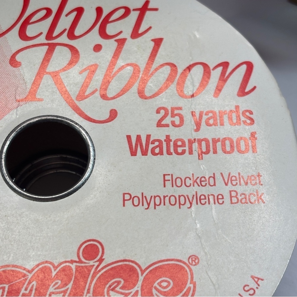 Christmas Red Velvet Ribbon Trim Wrapping Fabric 5 ROLLS 200 Yards - Picture 16 of 16